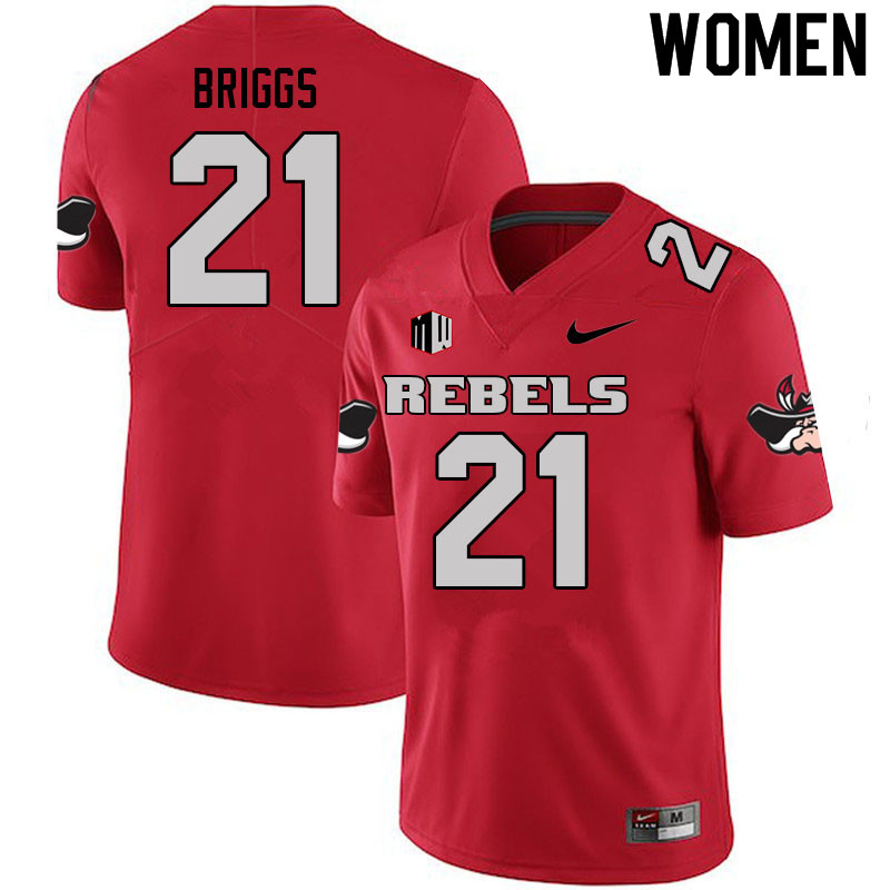 Women #21 Spencer Briggs UNLV Rebels College Football Jerseys Sale-Scarlet - Click Image to Close